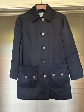 Vintage 70s/80s Misty Harbor Ltd. Any Weather Car Coat Mac Jacket Navy Blue